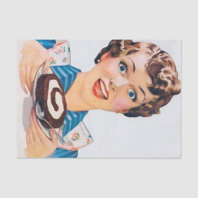 Papel De Seda pastelería de dama de estilo retro de decoupage (Anverso)