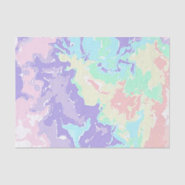 Papel De Seda Pasteles de acuarela de unicornio (Anverso)