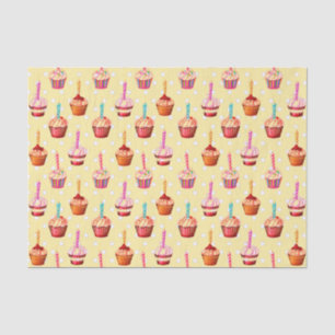 Papel De Seda Pasteles de cumpleaños y punto de polka