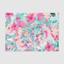 Papel De Seda Pastels Rosa Flores Florales Desnuda