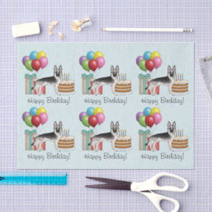 Papel De Seda Pastor Alemán de Color Plateado Cumpleaños Colorid