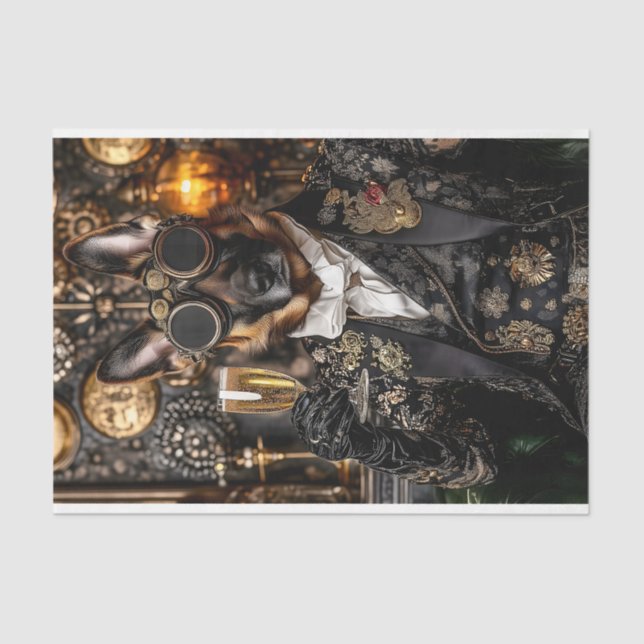 Papel De Seda Pastor Alemán Steampunk, Desconexión BT5 Alsaciana (Anverso)