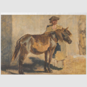 Papel De Seda Pastor con un caballo marrón (equino)
