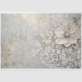 Papel De Seda Pátina de encaje y relieve floral