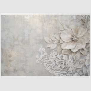 Papel De Seda Pátina de encaje y relieve floral