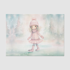Papel De Seda Patinaje sobre escenas de invierno Chica de menta 