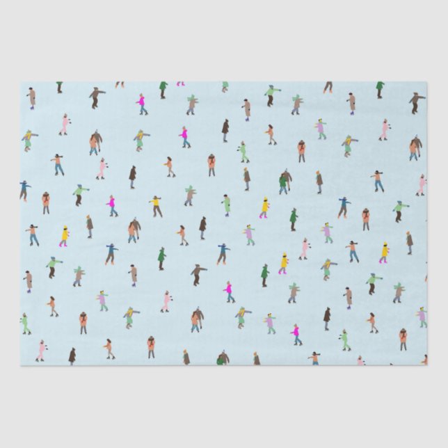 Papel De Seda Patinaje sobre hielo En navidades de esquí sobre h (Anverso)