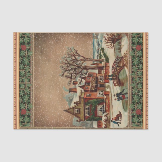 Papel De Seda Patinaje sobre invierno en Victoria (Anverso)