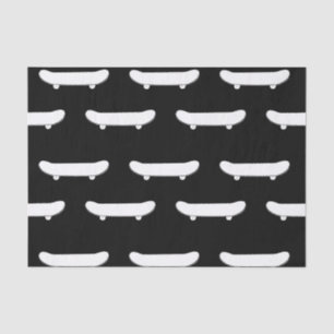 Papel De Seda Patines blancos Monocromáticos de Skater Negro Urb