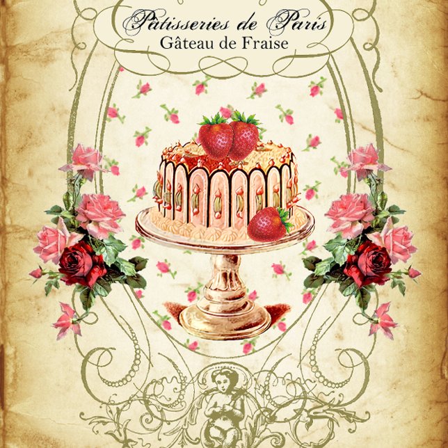 Papel De Seda Pâtisseries de Paris Gâteau de Fraise Decoupage (Subido por el creador)