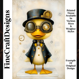 Papel De Seda Patito Adorable Con Ropa Sombrero Gafas L8 Decoupa