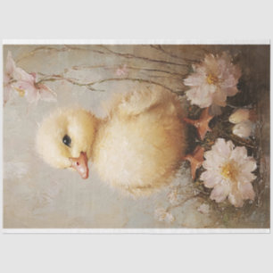 Papel De Seda Patito Caprichoso con Decoupage de Flores