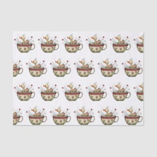 Papel De Seda Patito Lindo Flor Silvestre Caprichosa en Taza de