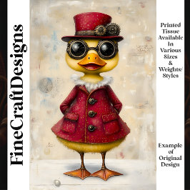 Papel De Seda Patito Steampunk Lindo con Abrigo y Sombrero K7 De