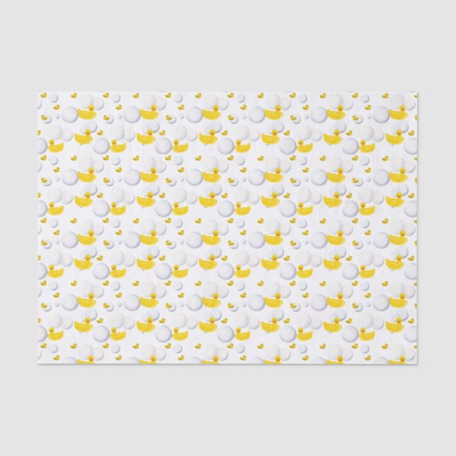 Papel De Seda Pato de goma amarillo y burbujas (Anverso)