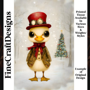 Papel De Seda Pato de Steampunk Festivo Caprichoso L4 Decoupage