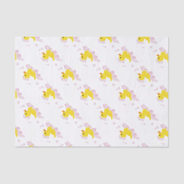 Papel De Seda Pato en burbujas rosadas (Anverso)