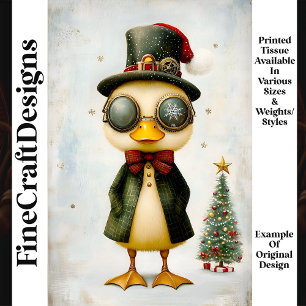 Papel De Seda Pato Fantasía Festiva Caprichosa L9 Decoupage