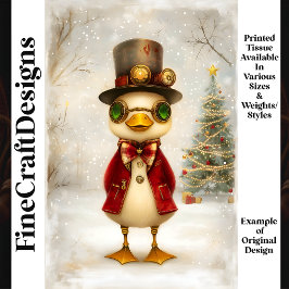 Papel De Seda Pato Festivo Con Decoupage De Árbol De Navidad L3