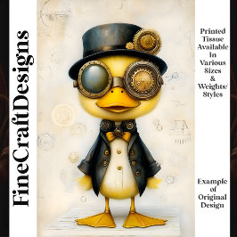 Papel De Seda Pato Pequeño de Steampunk con Ropa Decoupage K8