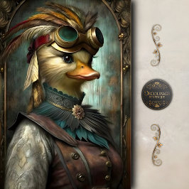 Papel De Seda Pato Steampunk – Decoupage Antiguo Caprichoso