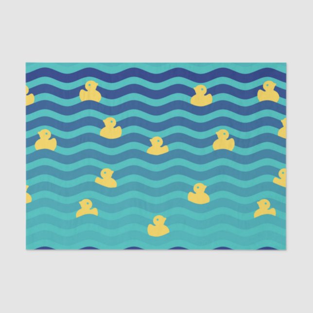 Papel De Seda Patos amarillos flotantes (Anverso)