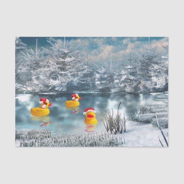 Papel De Seda Patos del navidad (Anverso)