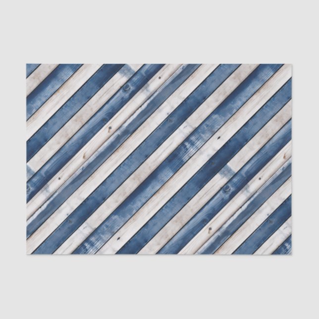 Papel De Seda Patriotic Blue Stripe Wood (Anverso)