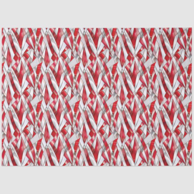 Papel De Seda Patriotic Crimson Silver Weave (Anverso)
