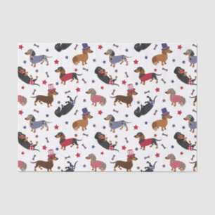 Papel De Seda Patriotic Dachshund