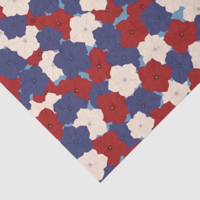 Papel De Seda Patriotic Petunias (Detalle)