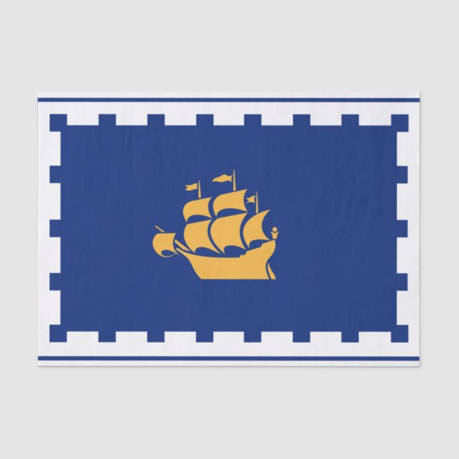 Papel De Seda Patriotic tissue paper with flag of Quebec City (Anverso)