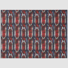 Papel De Seda Patriótico Patrón Geométrico Rojo Blanco Azul