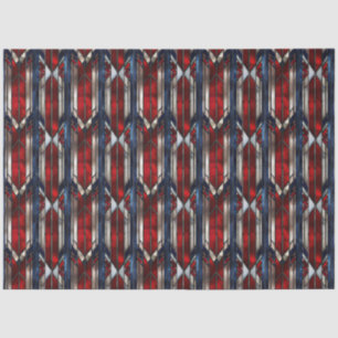 Papel De Seda Patriótico Patrón Geométrico Rojo Blanco Azul