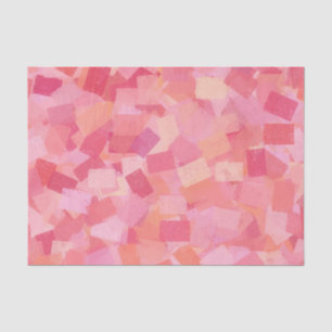 Papel De Seda Patrón abstracto cubista de naranja rosa