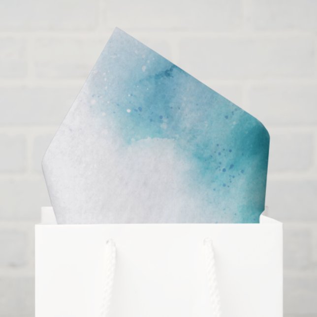 Papel De Seda Patrón abstracto de acuarela con azul  (Bolsa de regalo)