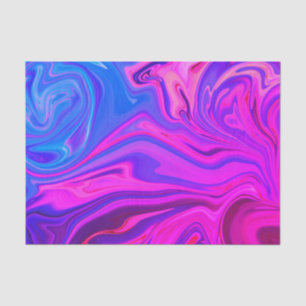 Papel De Seda Patrón abstracto de color rosa púrpura neón azul