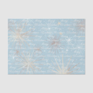 Papel De Seda Patrón abstracto de explosión de estrellas azul Fe