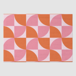 Papel De Seda Patrón abstracto de naranja y rosa de mediados de 