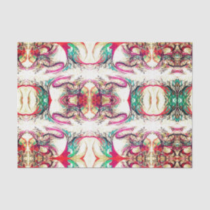 Papel De Seda Patrón abstracto elegante morado, blanco y verde