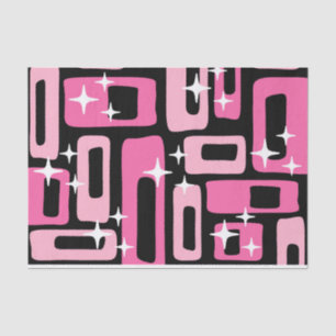 Papel De Seda Patrón abstracto modernista de mediados de siglo