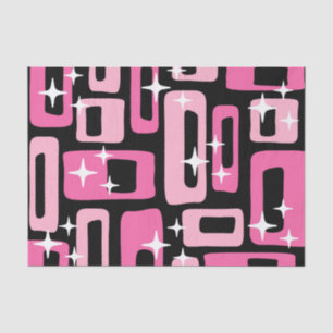 Papel De Seda Patrón abstracto modernista de mediados de siglo