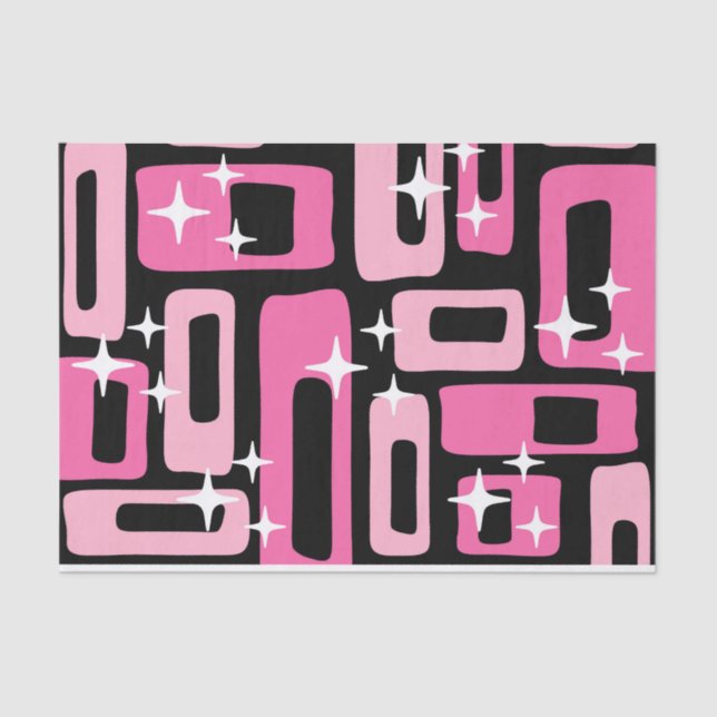 Papel De Seda Patrón abstracto moderno de mediados de siglo (Anverso)