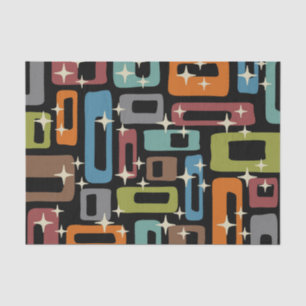 Papel De Seda Patrón abstracto moderno de mediados de siglo