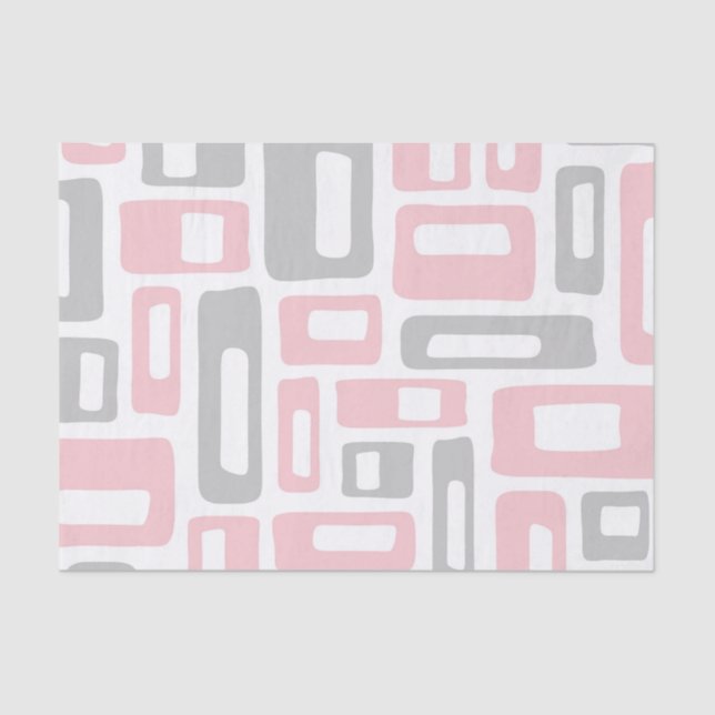 Papel De Seda Patrón abstracto moderno de mediados de siglo (Anverso)