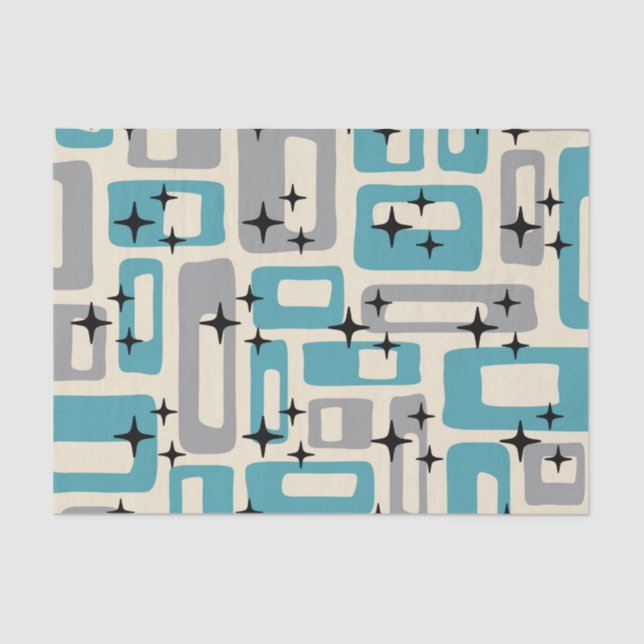 Papel De Seda Patrón abstracto moderno de mediados de siglo (Anverso)