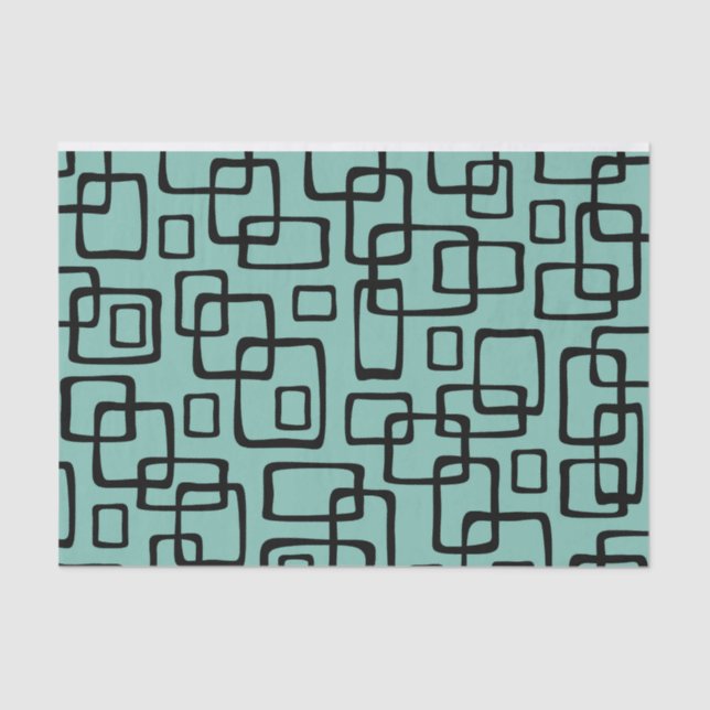 Papel De Seda Patrón abstracto moderno del siglo medio retro (Anverso)