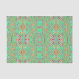 Papel De Seda Patrón abstracto retro de naranja y verde lima