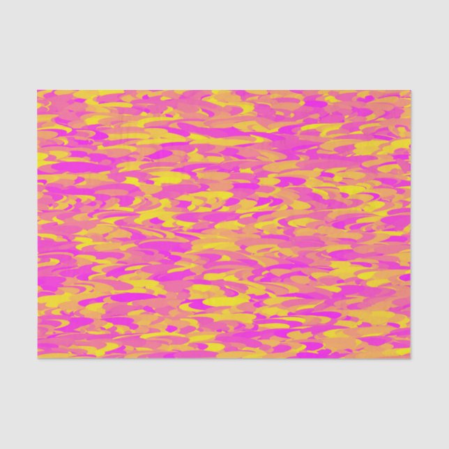 Papel De Seda Patrón abstracto rosa amarillo naranja (Anverso)
