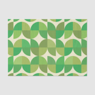 Papel De Seda Patrón abstracto verde moderno de mediados de sigl